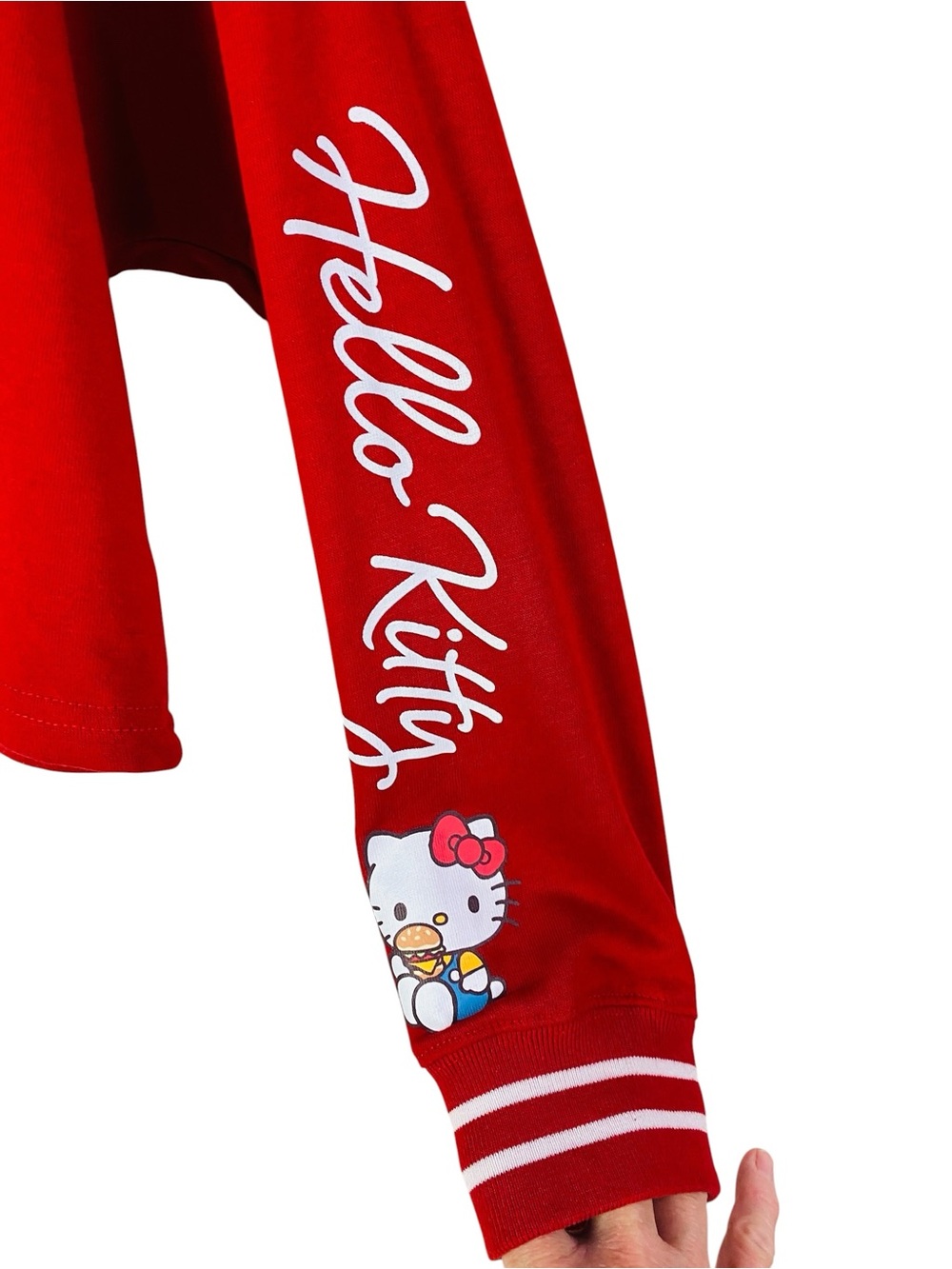 Hello Kitty Hot Topic Varsity Crop Sweatshirt Size L - Picture 3 of 6